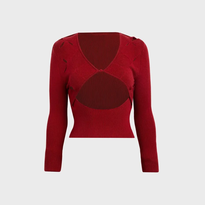 Isa Boulder Argyle Open Cardigan - Cherry sold by Kith