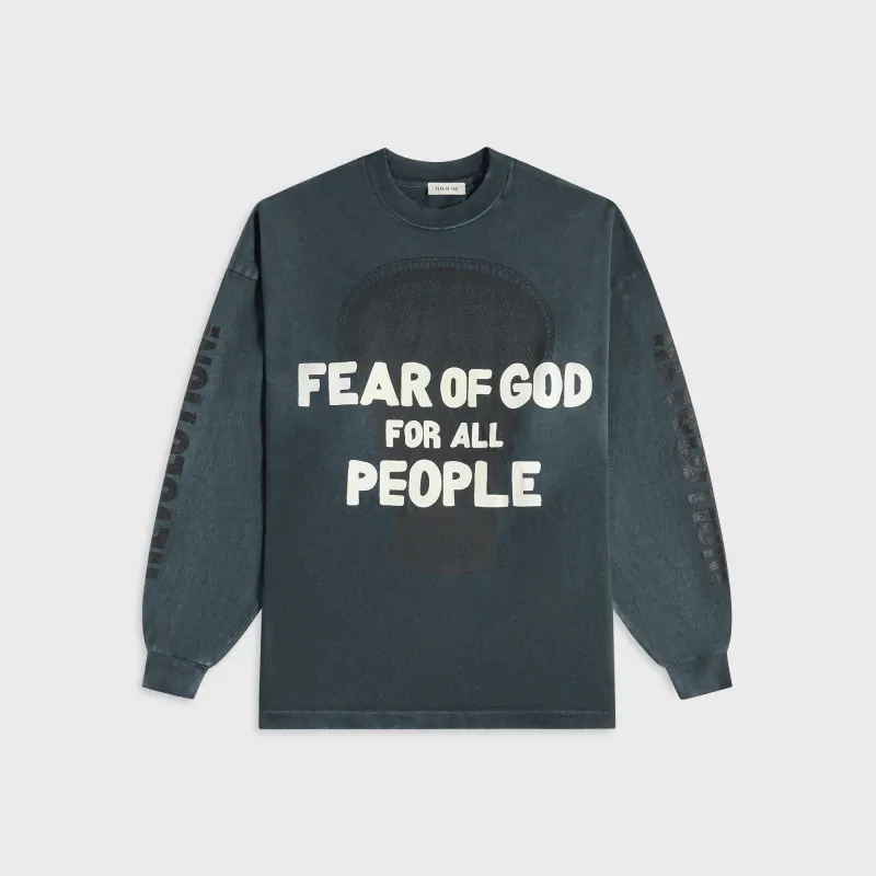 Fear of God Relaxed Long Sleeve "Future" Tee - Black sold by Kith
