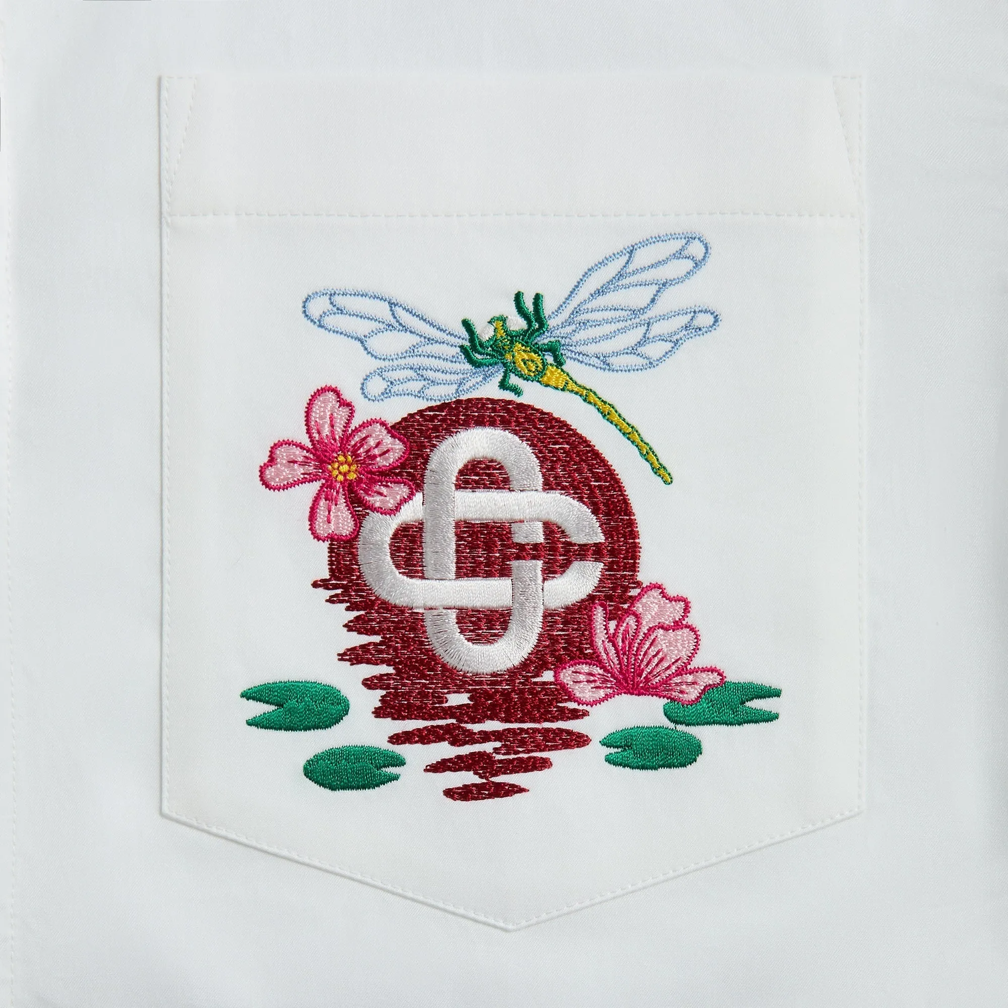Casablanca Embroidered Monogram Short Sleeve Cuban Collar Shirt - White sold by Kith product image thumbnail 3