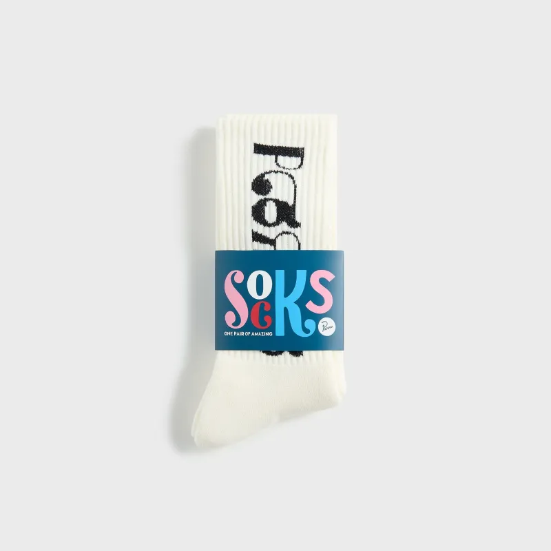 by Parra Tokyo Logo Crew Socks - White sold by Kith