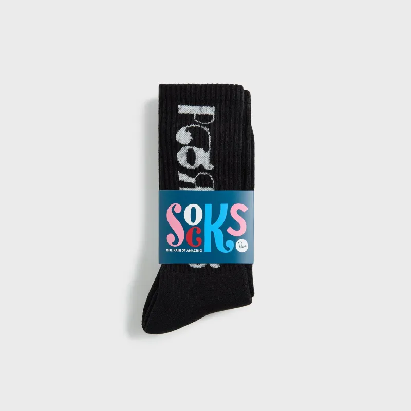 by Parra Tokyo Logo Crew Socks - Black sold by Kith