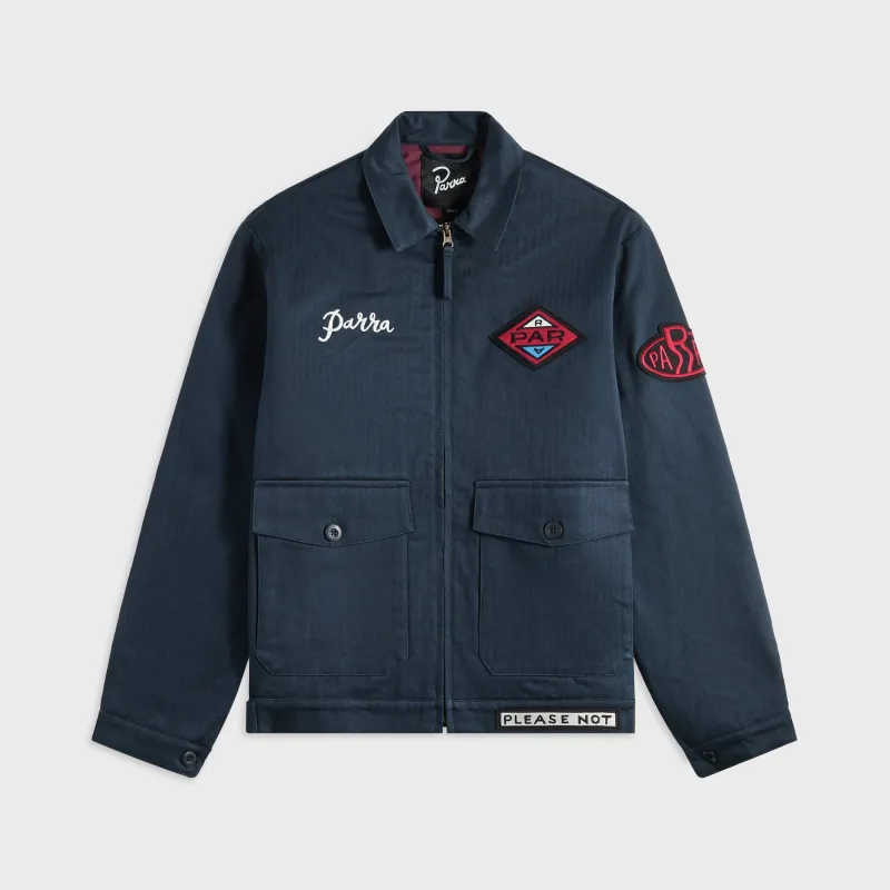 by Parra Pumping Gas Jacket - Navy Blue sold by Kith