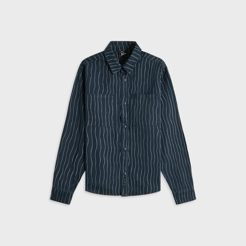 by Parra Meandering Lines Shirt - Navy Blue sold by Kith
