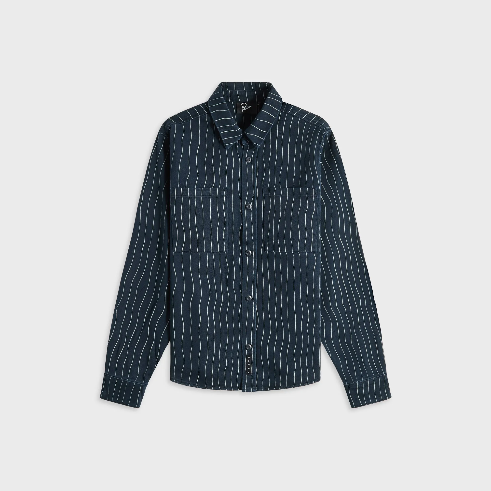 by Parra Meandering Lines Shirt - Navy Blue sold by Kith