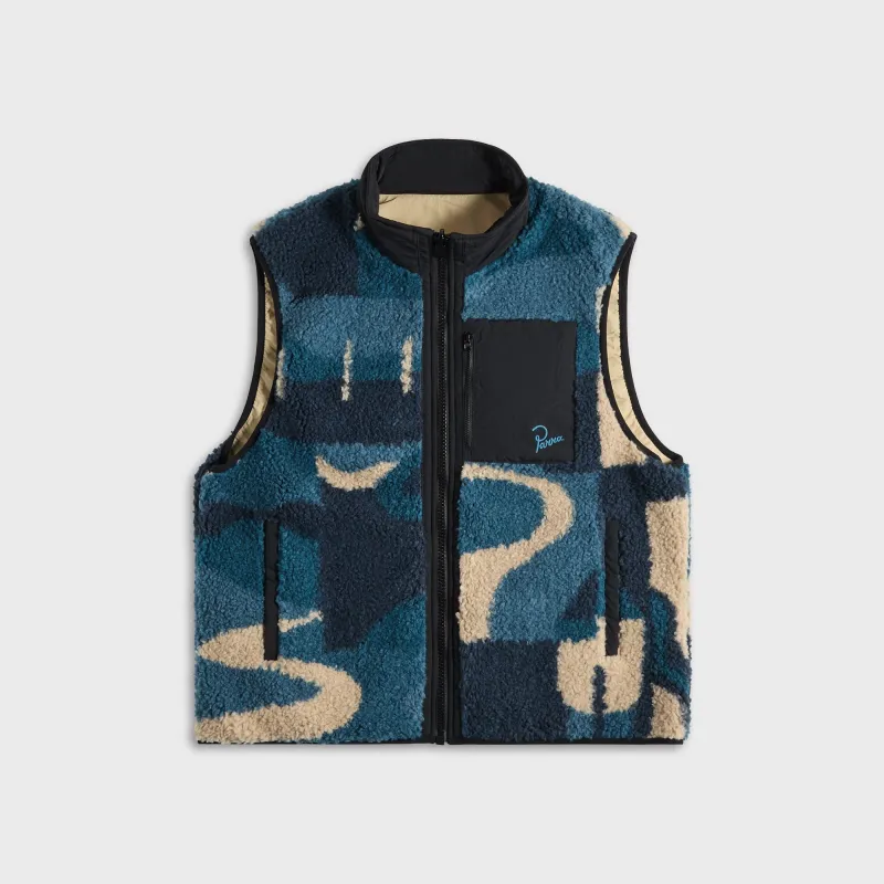 by Parra Infinite Bird Reversible Vest - Navy Blue sold by Kith