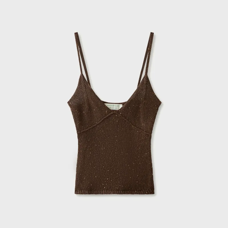 Asta Resort Caolina Camisole - Dark Chocolate Sequin made by Asta Resort