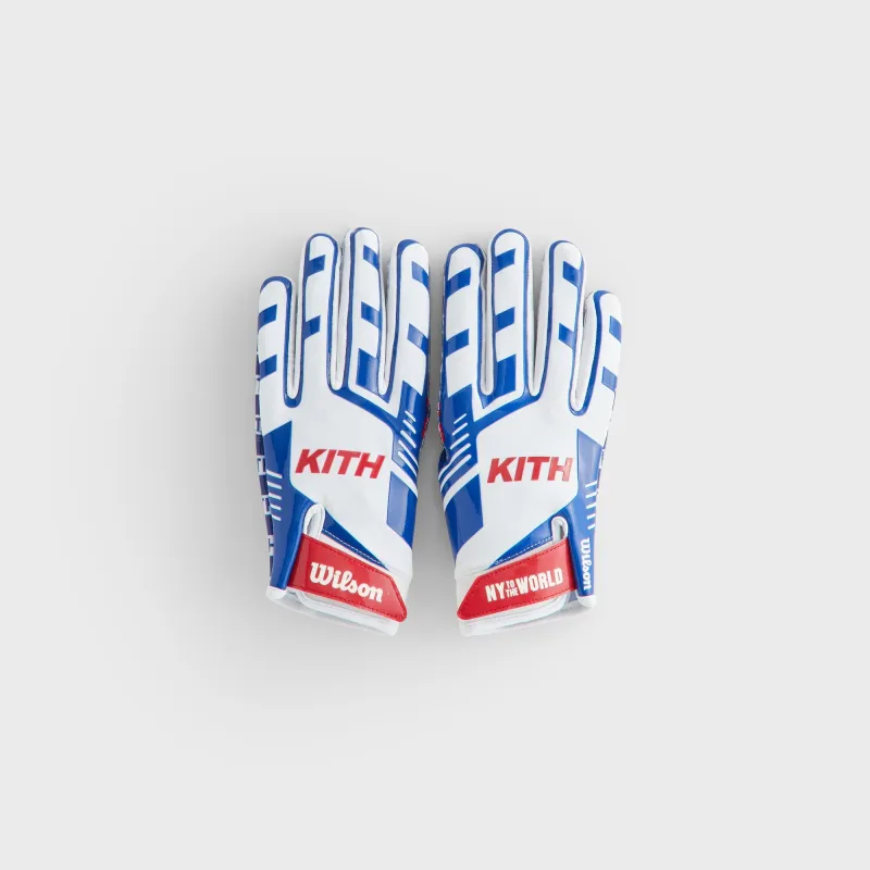 Kith & Wilson for the NFL Receiver Gloves - Blue / White sold by Kith