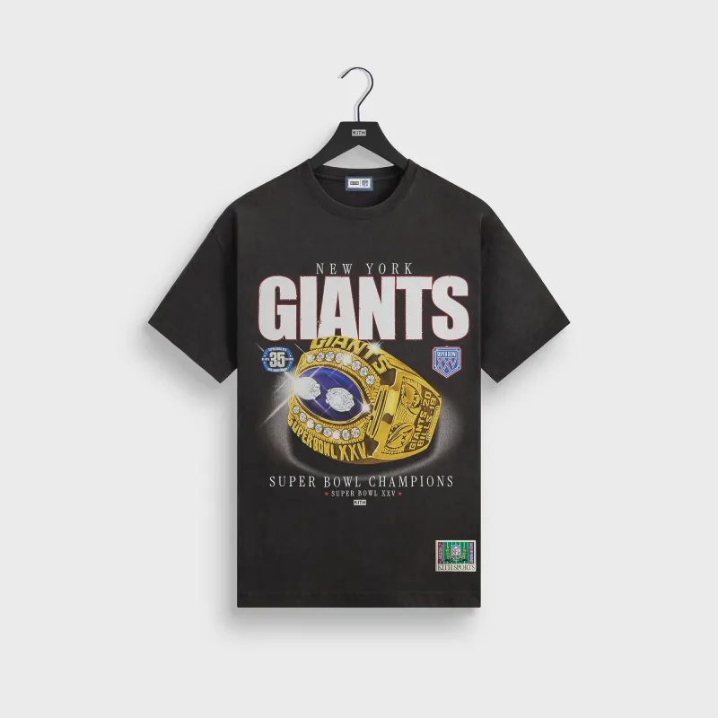 Kith for the NFL New York Giants Ring Vintage Jones Tee - Black sold by Kith