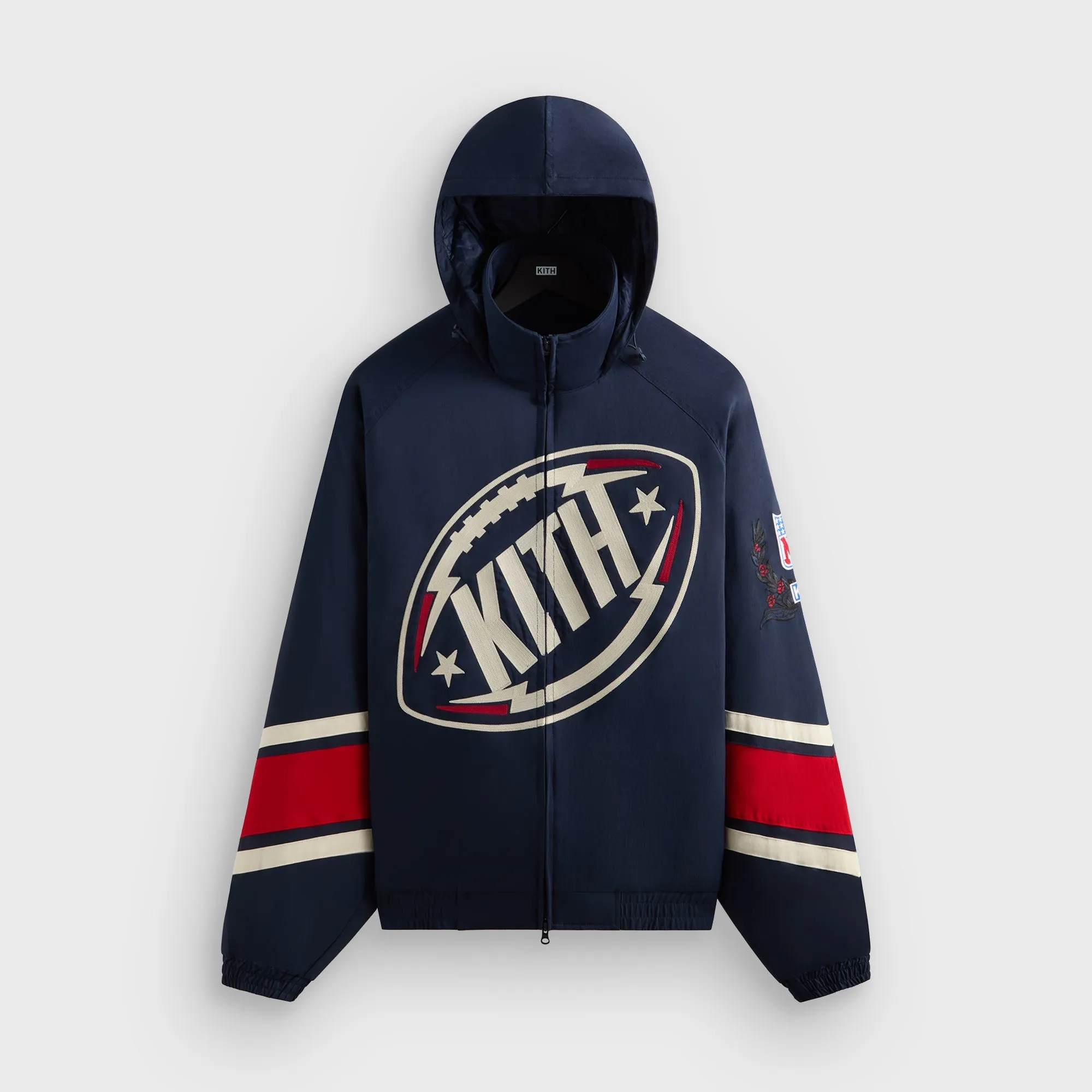 Kith for the NFL New York Giants Padded Nylon Jacket - Nocturnal sold by Kith