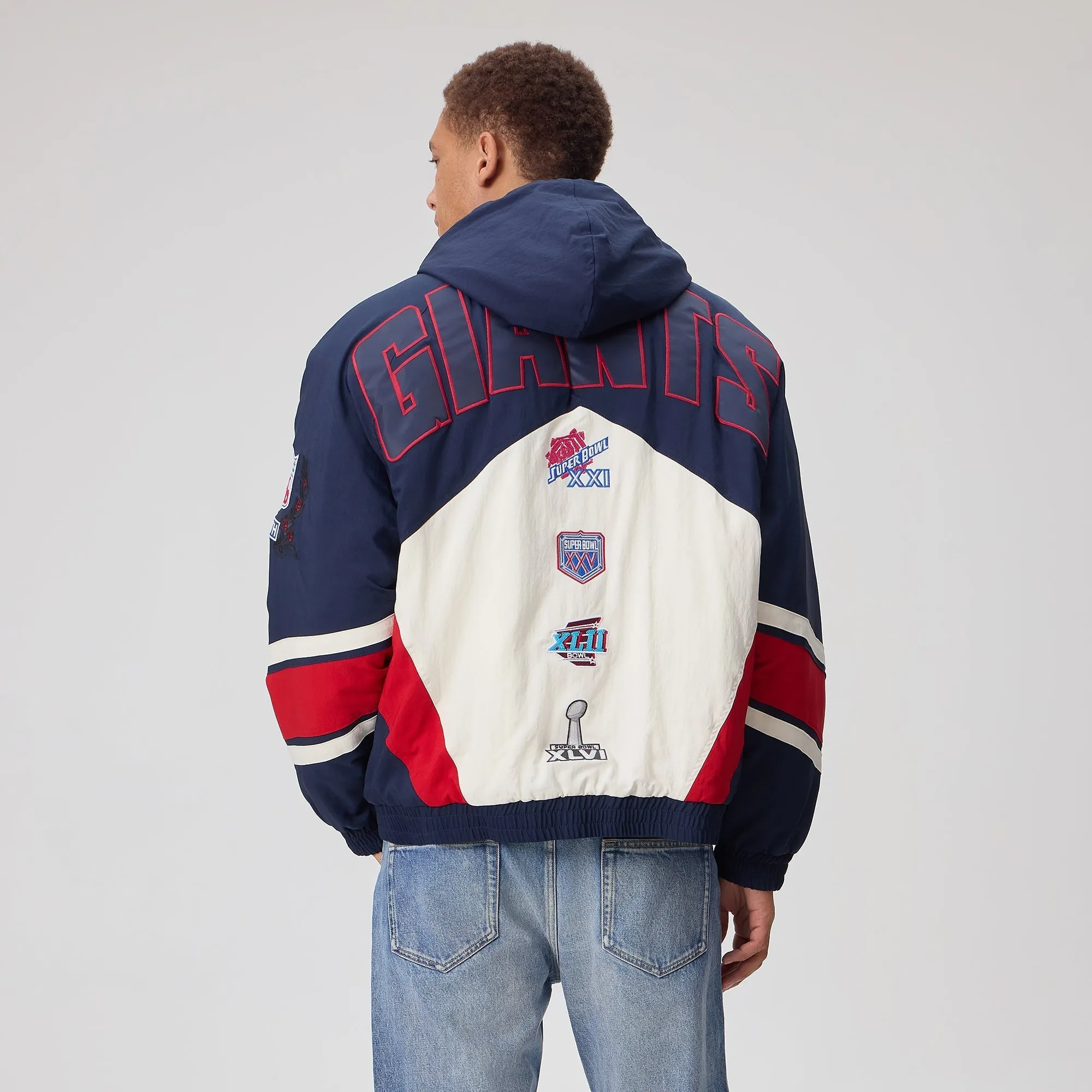 Kith for the NFL New York Giants Padded Nylon Jacket - Nocturnal sold by Kith product image thumbnail 3
