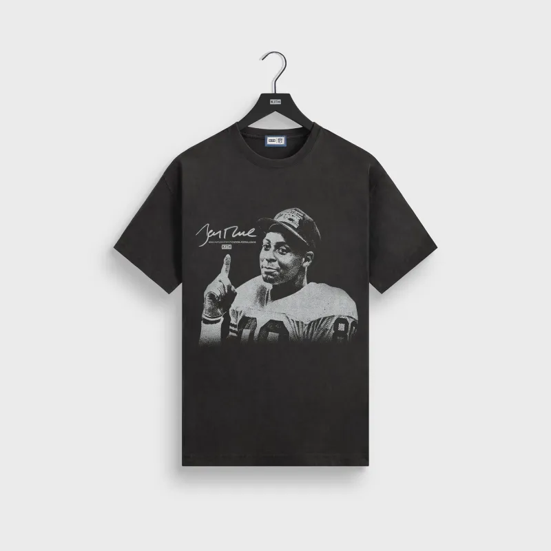 Kith for the NFL Jerry Rice Vintage Jones Tee - Black sold by Kith