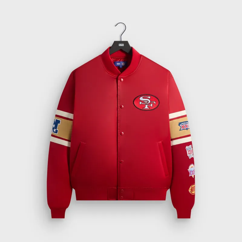 Kith for the NFL San Francisco 49ers Satin Bomber Jacket - Present sold by Kith