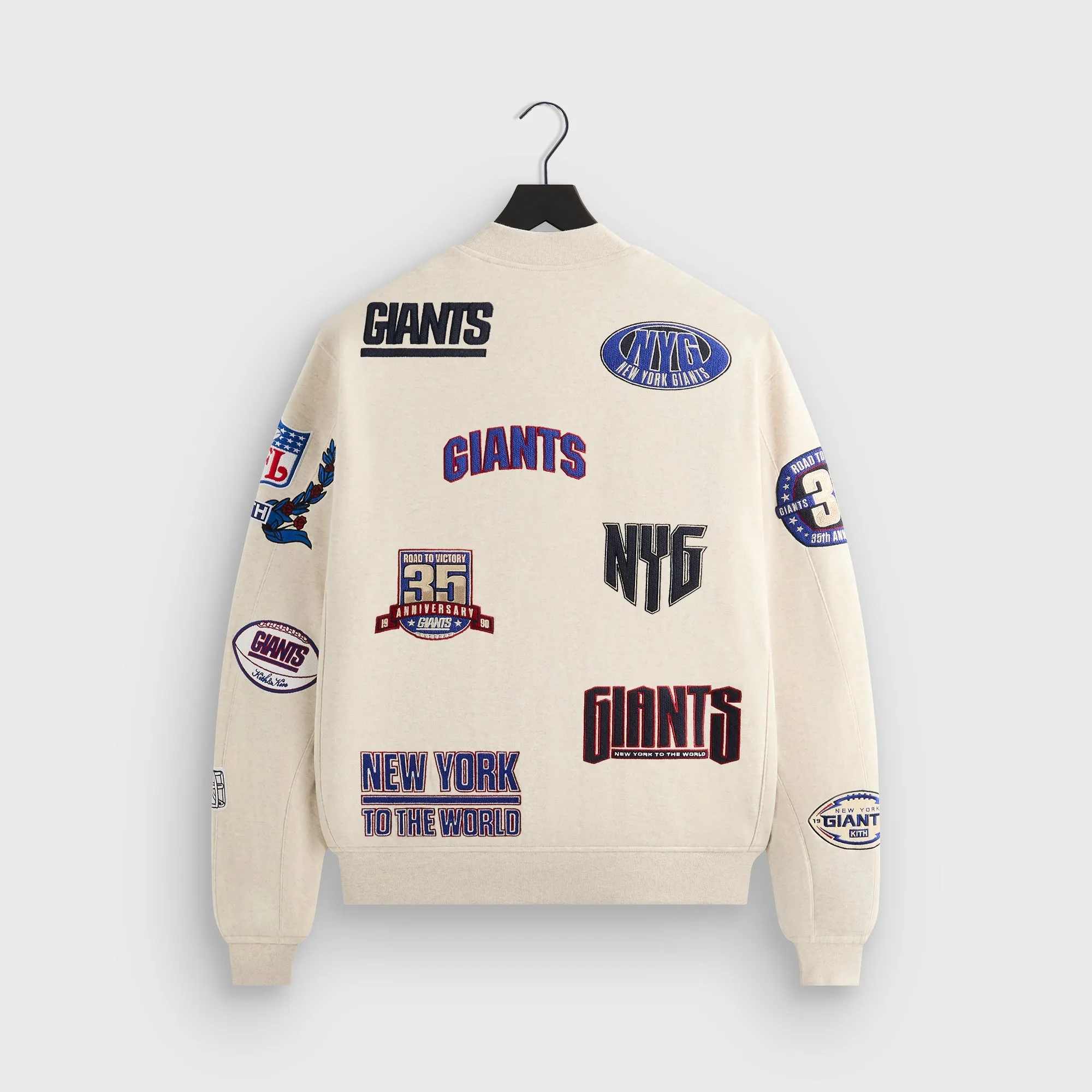 Kith for the NFL New York Giants Marvin Bomber Jacket - Sandrift sold by Kith product image thumbnail 4