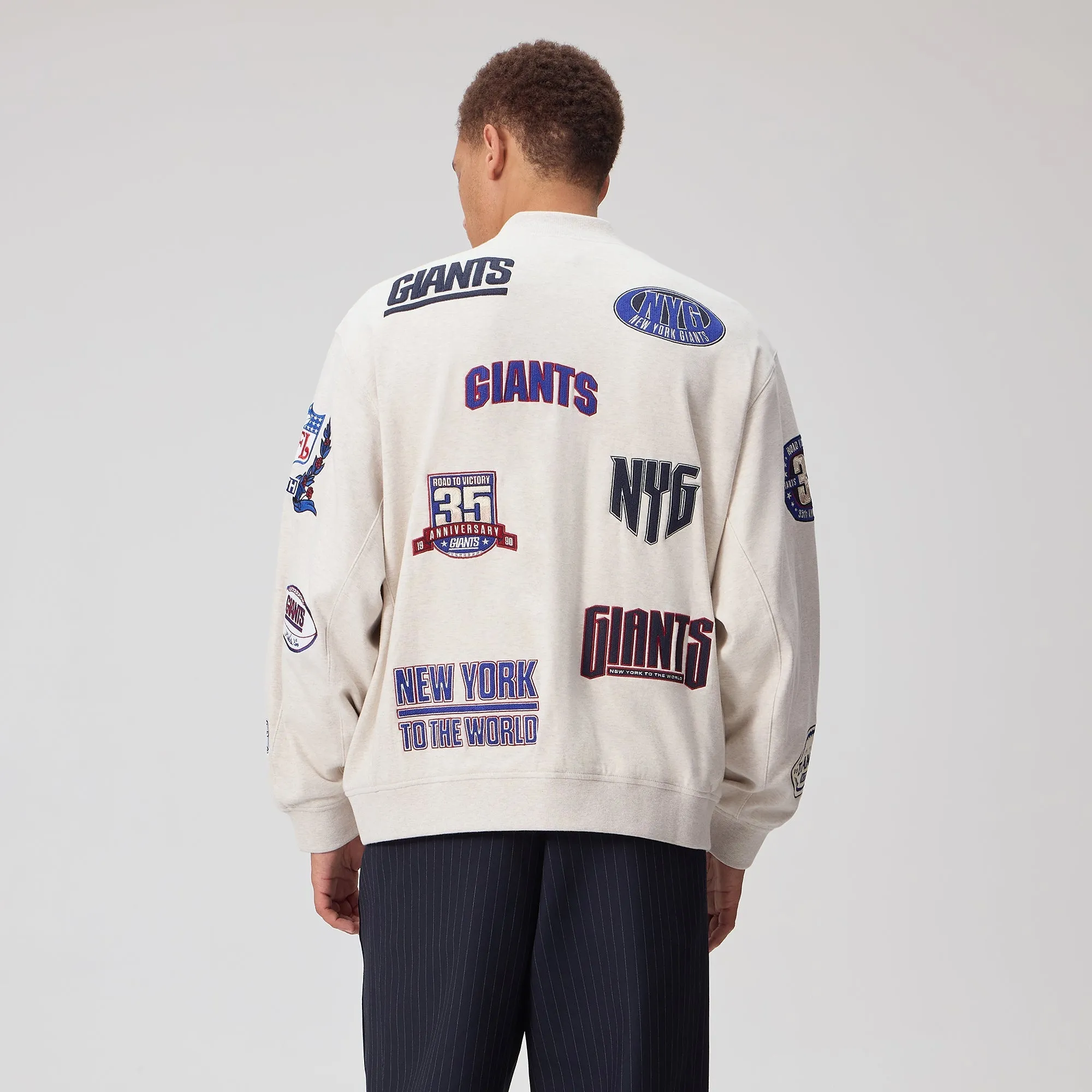 Kith for the NFL New York Giants Marvin Bomber Jacket - Sandrift sold by Kith product image thumbnail 3