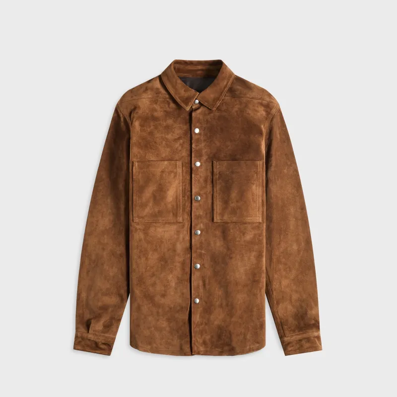 Rick Owens Pelle Outershirt - Chestnut sold by Kith