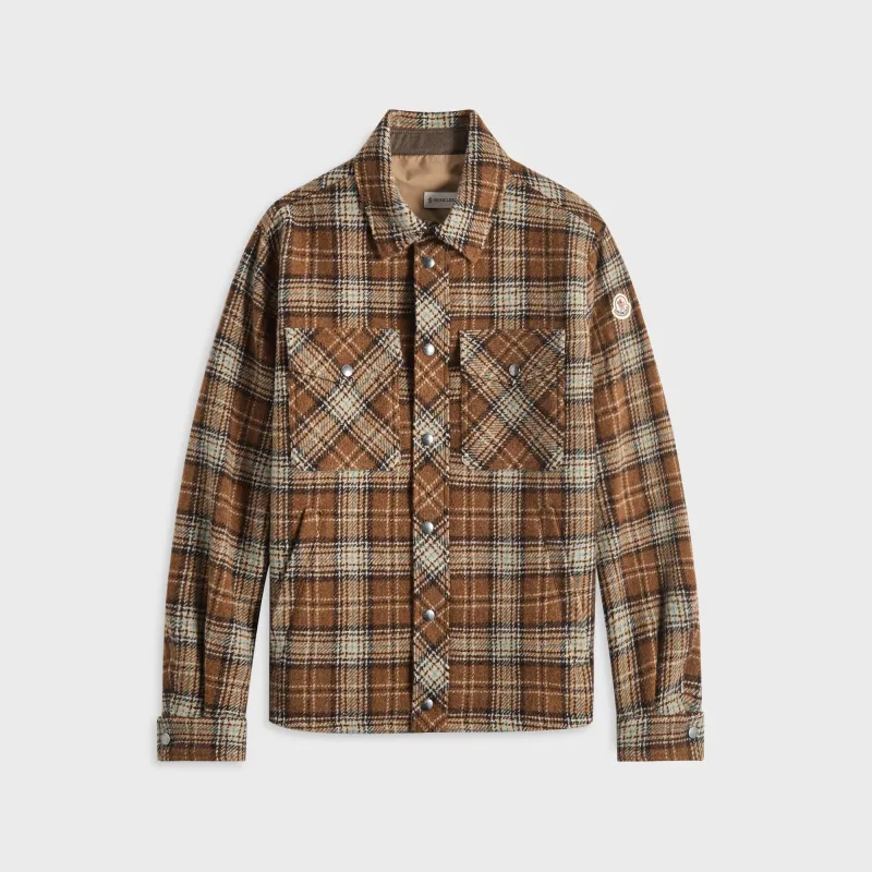 Moncler Plaid Shirt - Brown sold by Kith