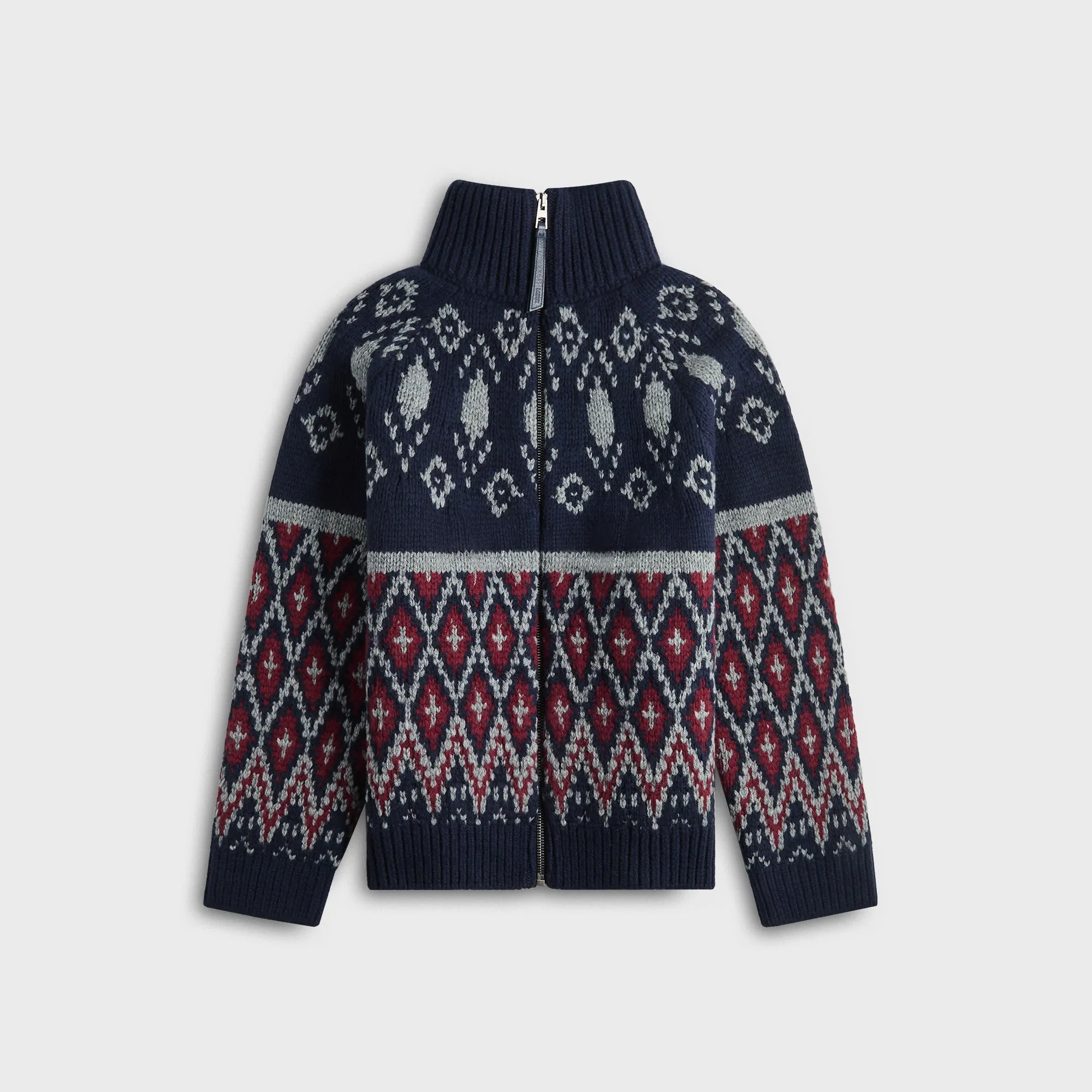 Loewe Zip Up Cardigan - Navy Blue / Grey sold by Kith
