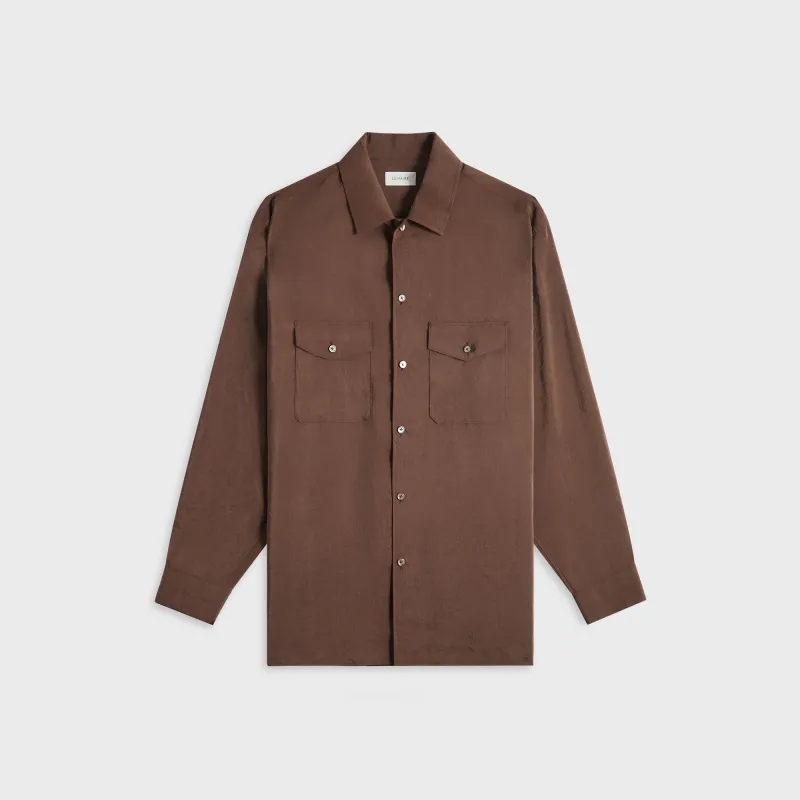 Lemaire Convertible Collar Shirt - Brunette sold by Kith