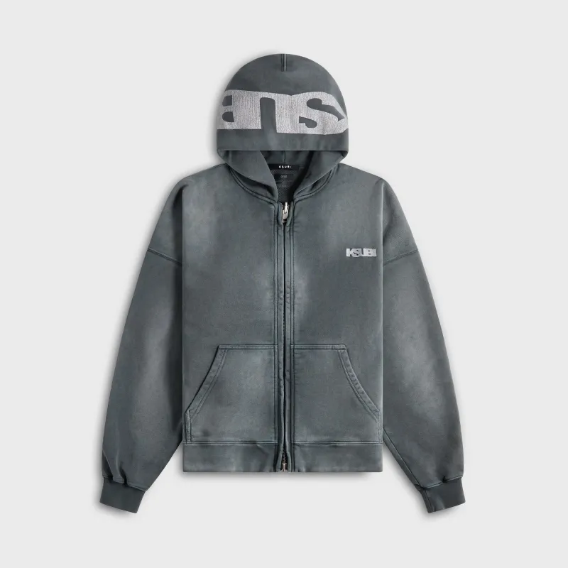 Ksubi Ace Ekcess Zip Thru Hoodie - Black Fade sold by Kith