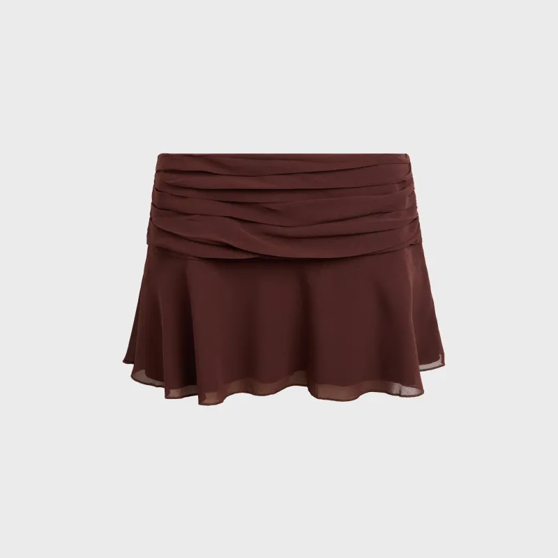 GUIZIO Eda Mini Skirt - Brown sold by Kith