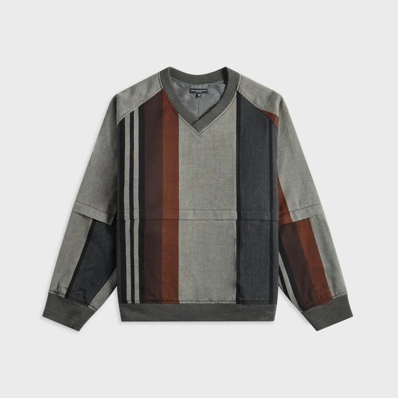 Engineered Garments Wind Pull Wide Stripe Worsted Wool Sweater - Multi Color made by Engineered Garments