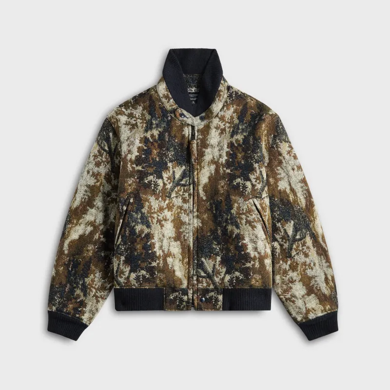 Engineered Garments LL Camo Jacquard Jacket - Olive / Navy Forest sold by Kith