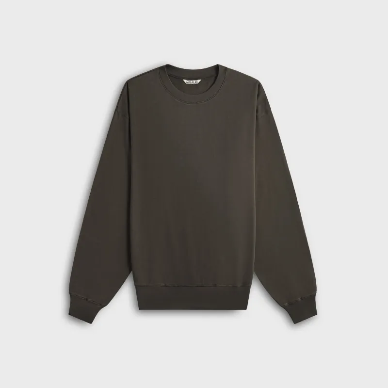 Auralee Super High Gauge Sweat P/O Sweatshirt - Dark Brown made by Auralee