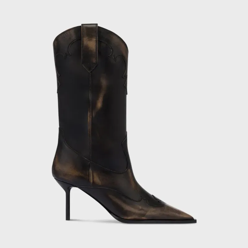 Paris Texas Lidia Western Embroidered Boot 70 - Black sold by Kith