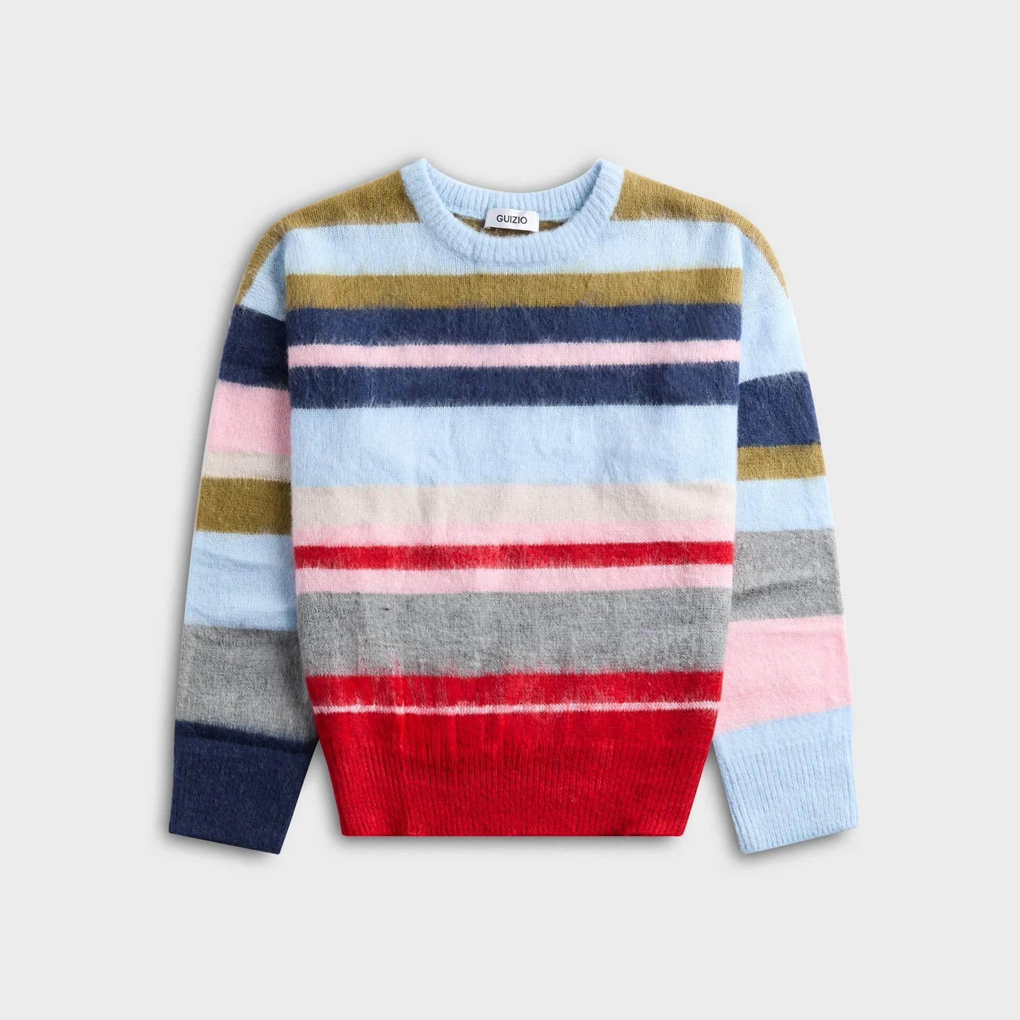 GUIZIO Hawley Oversized Stripe Wool Jumper - Blue sold by Kith