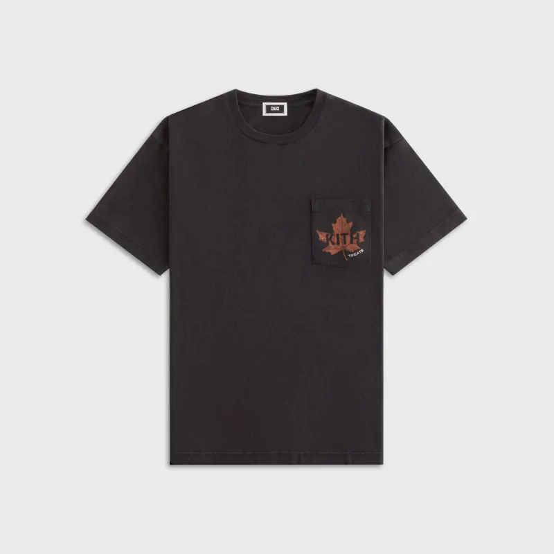 Kith Treats Leaf Vintage Pocket Tee - Black sold by Kith