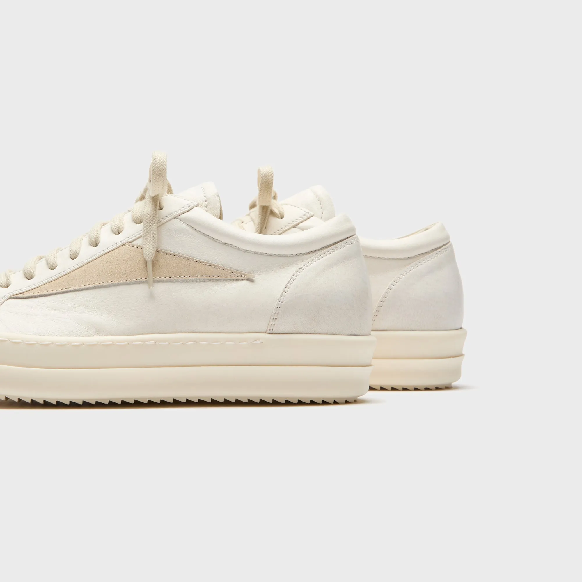 Rick Owens Scarpe In Pelle Vintage Sneaks - Milk / Milk / Milk sold by Kith product image thumbnail 3