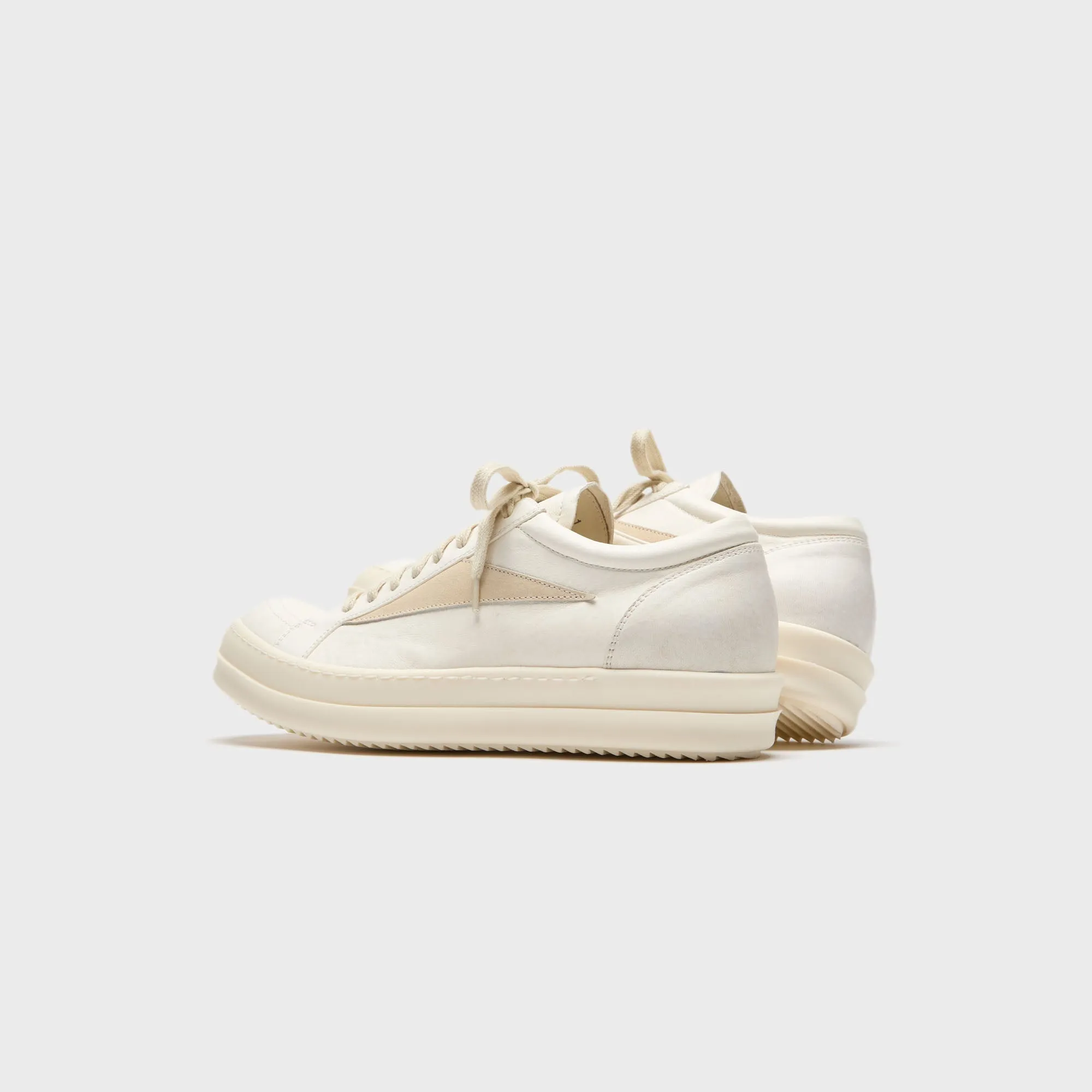 Rick Owens Scarpe In Pelle Vintage Sneaks - Milk / Milk / Milk sold by Kith product image thumbnail 4