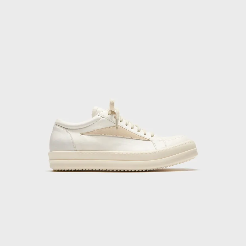 Rick Owens Scarpe In Pelle Vintage Sneaks - Milk / Milk / Milk sold by Kith