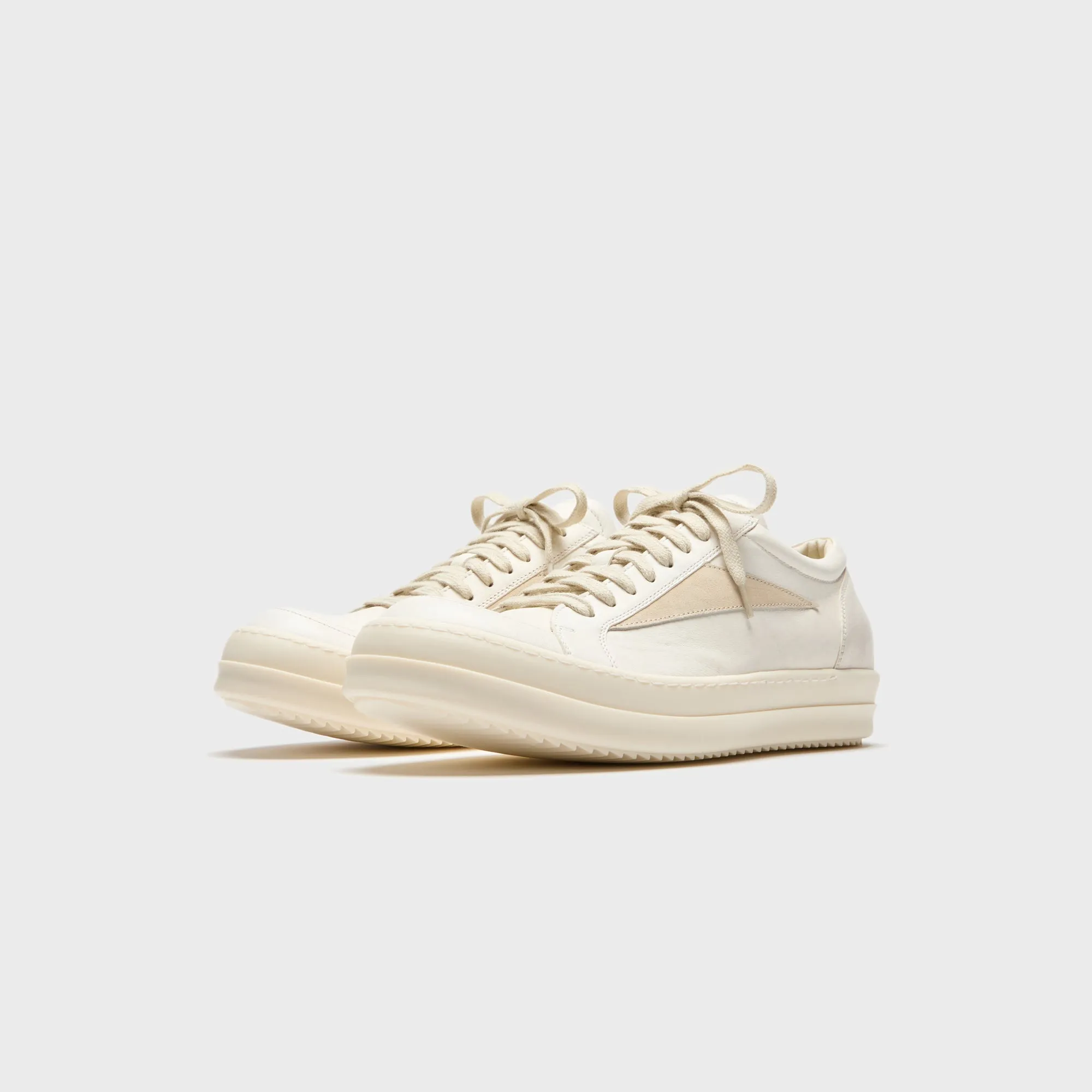 Rick Owens Scarpe In Pelle Vintage Sneaks - Milk / Milk / Milk sold by Kith product image thumbnail 2
