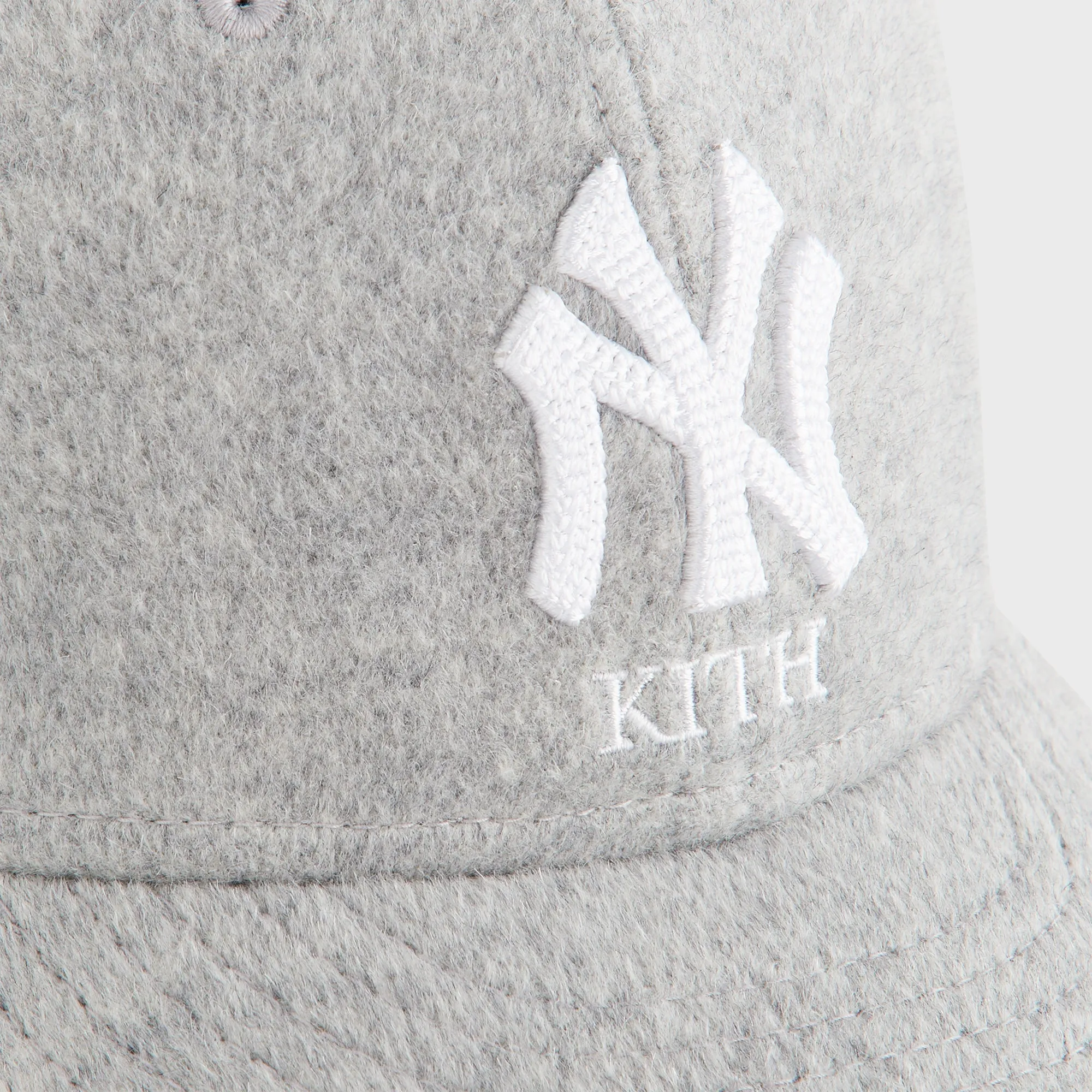 Kith & New Era for the New York Yankees Melton Wool 59FIFTY Low Profile Cap - Light Heather Grey sold by Kith product image thumbnail 5