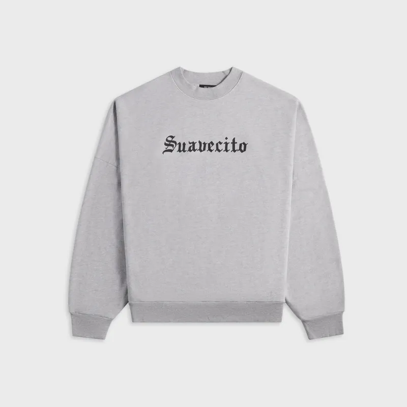 Willy Chavarria Suavacito Hooligan Crewneck Sweatshirt - Heather Grey sold by Kith