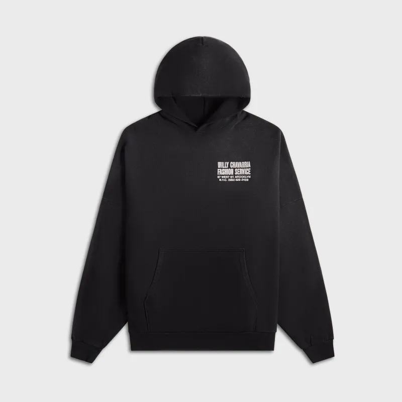 Willy Chavarria Fashion Services Hooligan Hoodie - Black sold by Kith