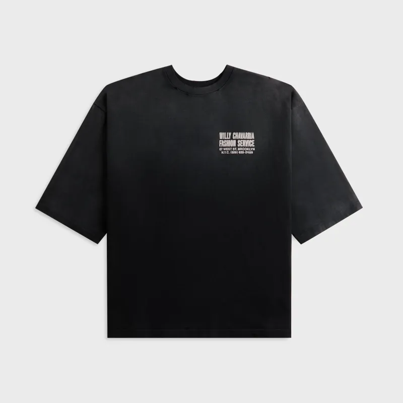 Willy Chavarria Fashion Services Buffalo Tee - Black sold by Kith