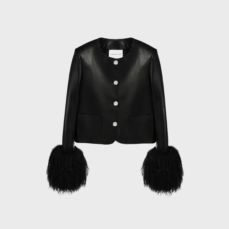 Susanna Chow Frida Leather Jacket - Black sold by Kith