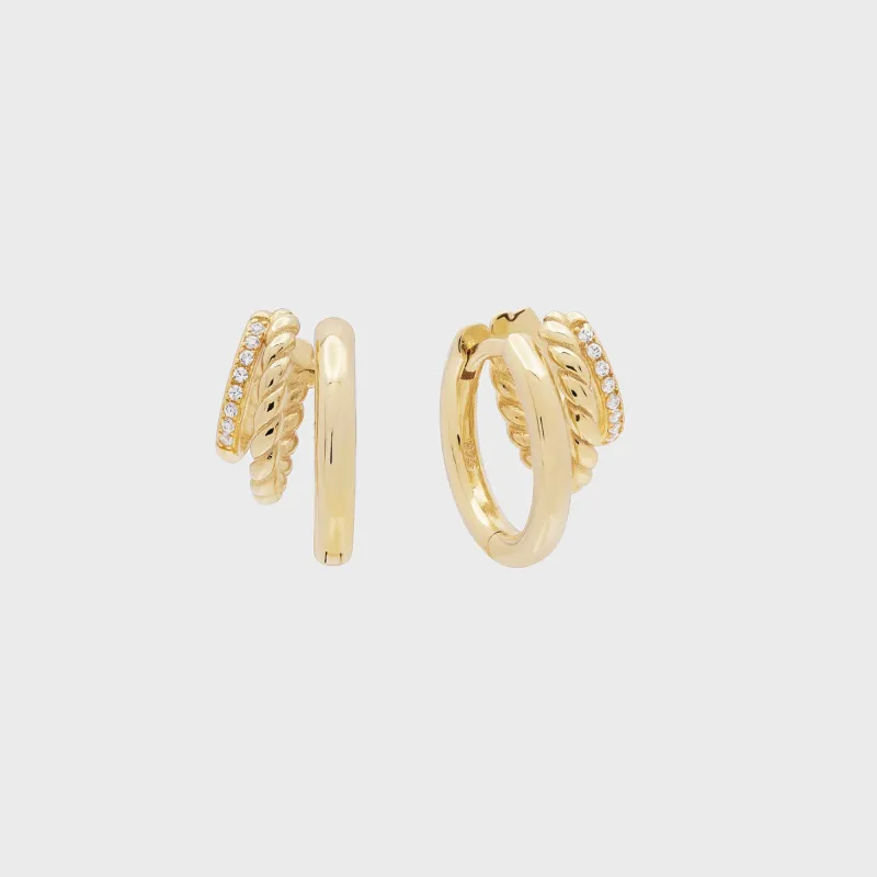 SHASHI Charlee Triple Earring - Gold sold by Kith
