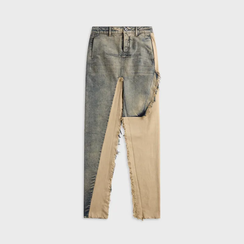 Rick Owens Denim Sliced Skirt - Dirty Hustler sold by Kith