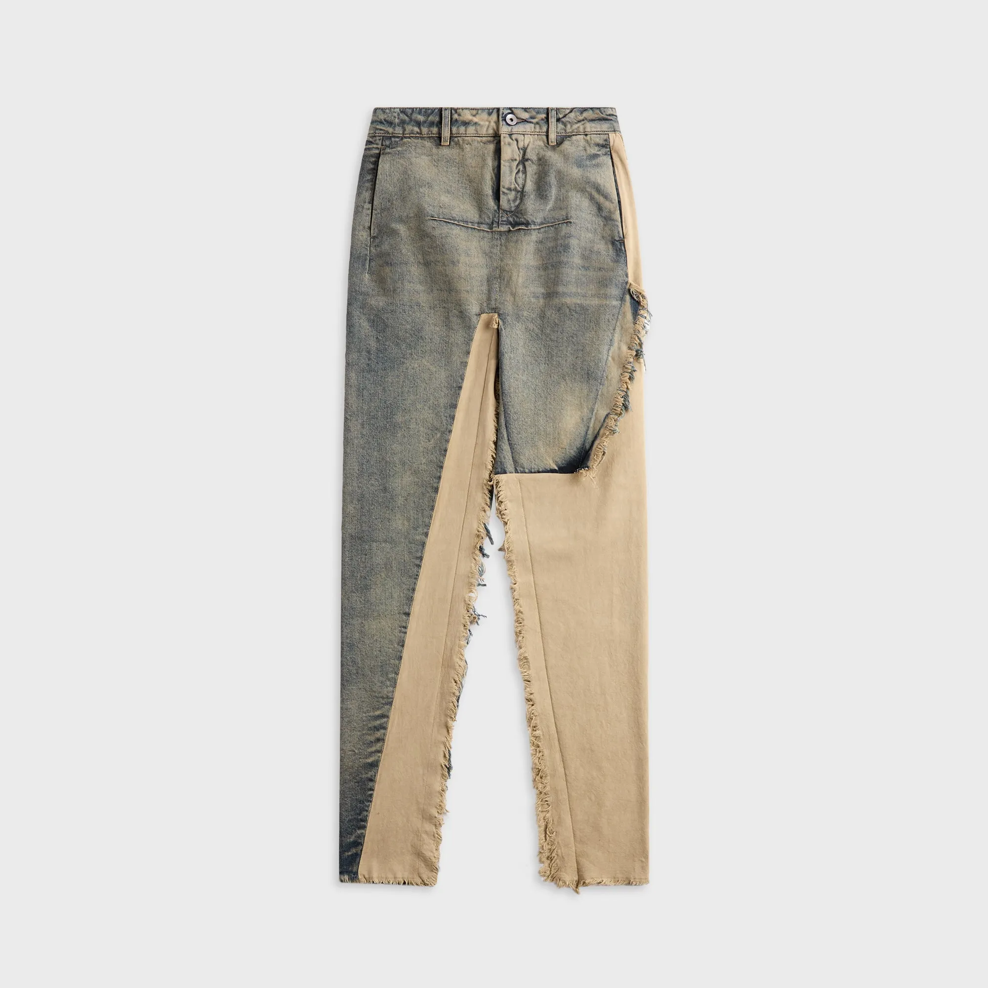Rick Owens Denim Sliced Skirt - Dirty Hustler sold by Kith