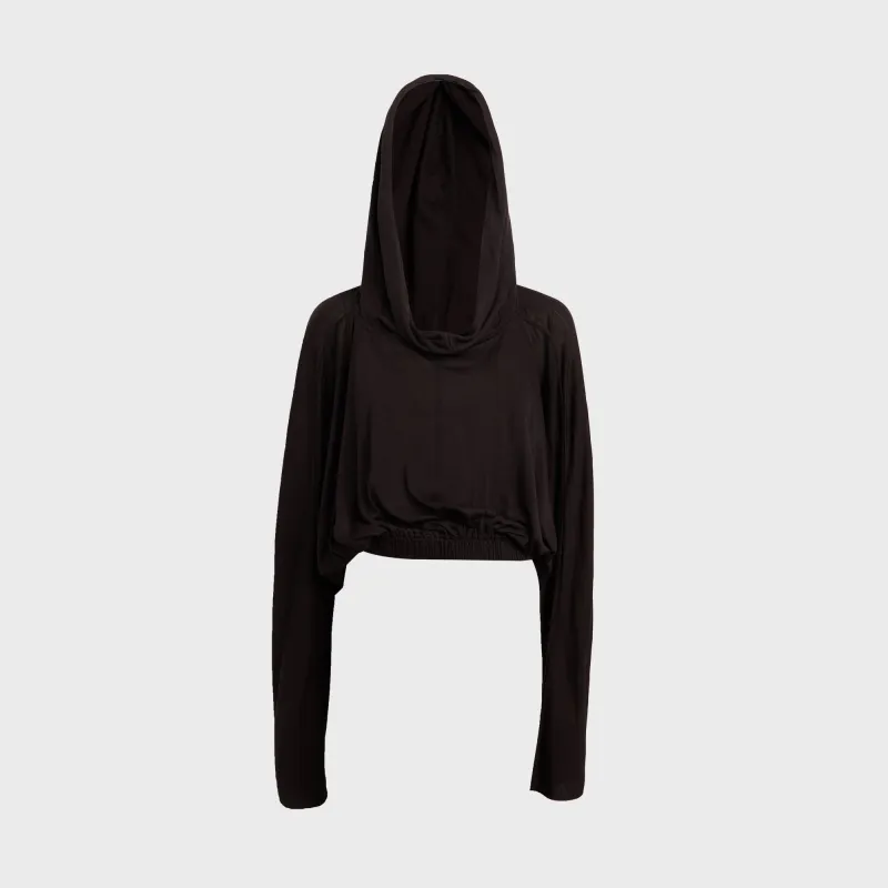 Rick Owens Cropped Hooded Tunic - Black sold by Kith