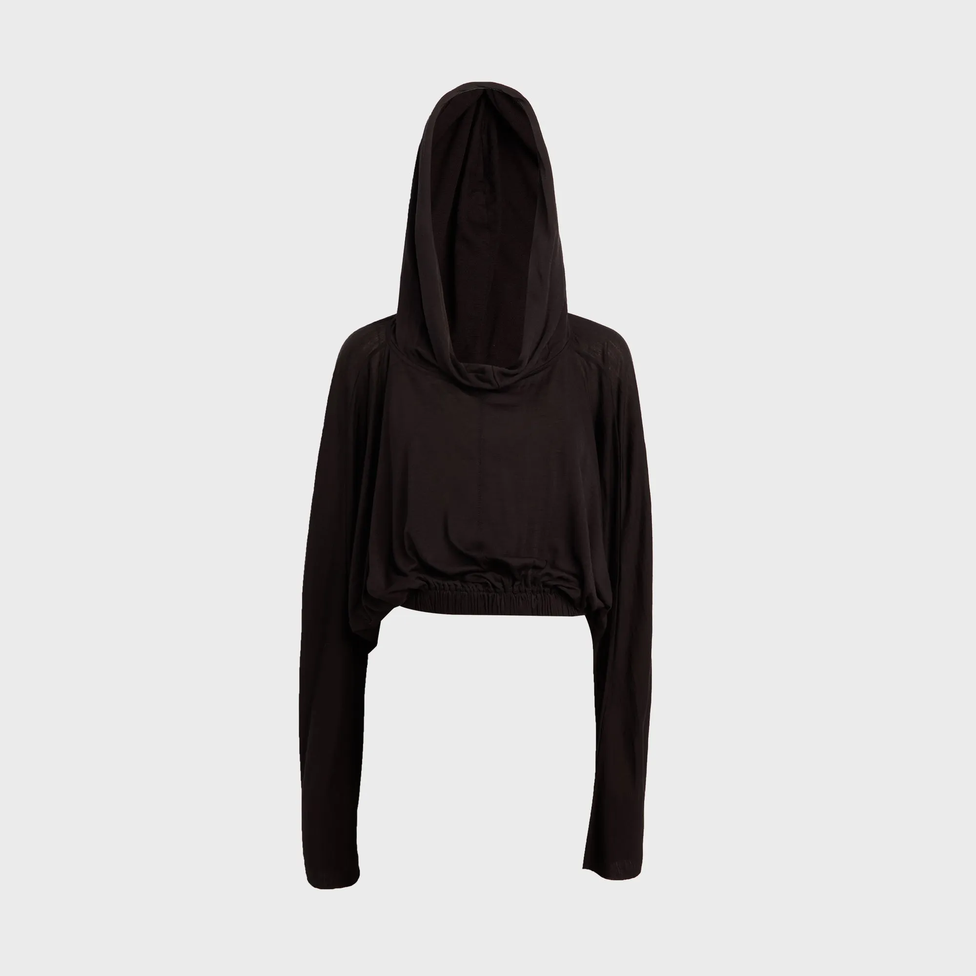 Rick Owens Cropped Hooded Tunic - Black sold by Kith