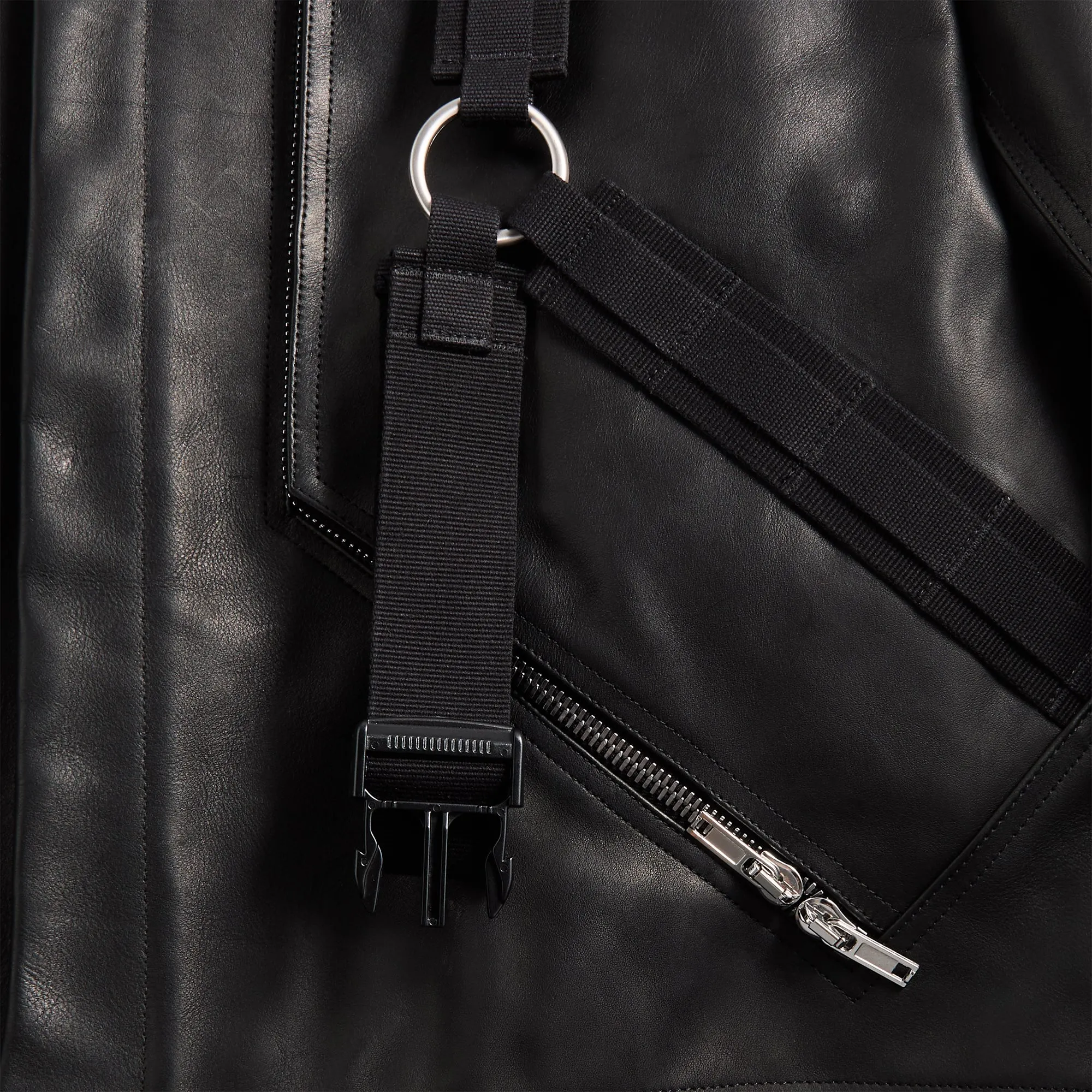 Rick Owens Cappotto In Pelle Leather Coat - Black sold by Kith product image thumbnail 3