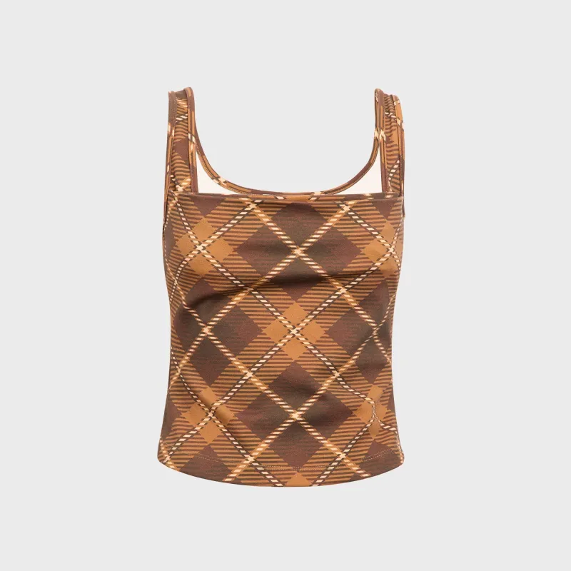 Miaou Luna Top - Ghost Plaid sold by Kith