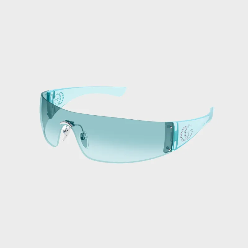 Gucci Leonie Interlocking G Mask Sunglasses - Light Blue / Light Blue sold by Kith