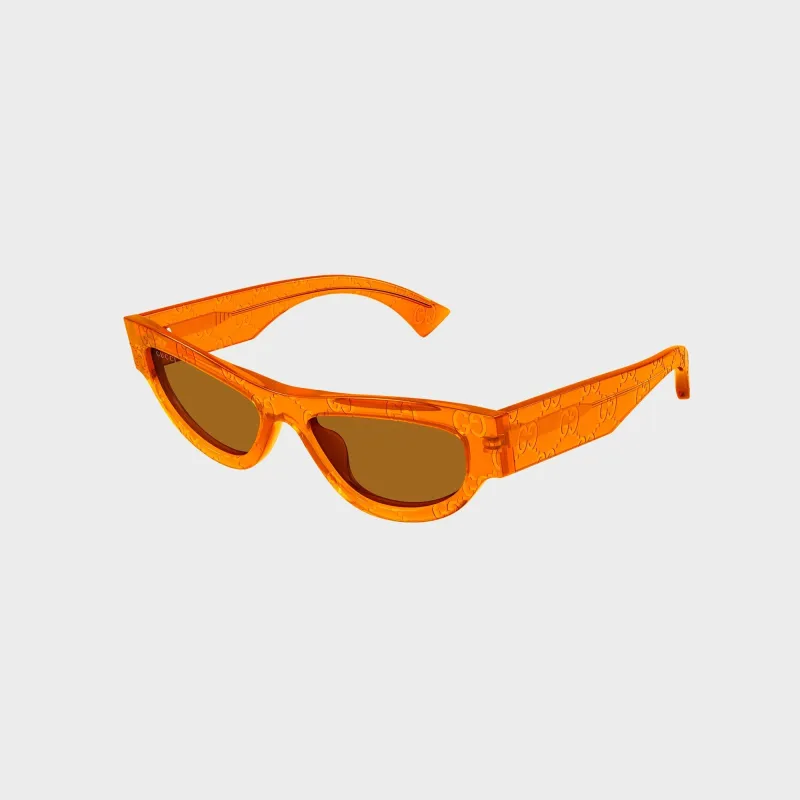 Gucci GG Cat-Eye Sunglasses - Orange / Brown sold by Kith