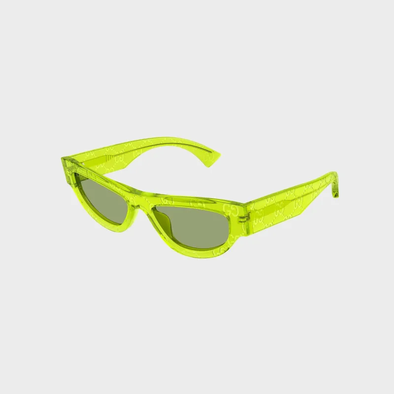 Gucci GG Cat-Eye Sunglasses - Green / Green sold by Kith