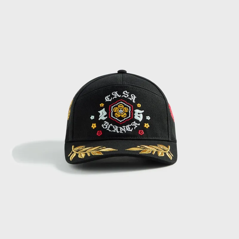 Casablanca Emblem Laurel Embroidered Cap - Black sold by Kith